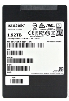 閃迪 SDLF1CRR-019T-1HA1 1.92T 0.6DWD 2.5 SATA SSD 企業級云速系列 EMLC顆粒 耐寫度高 Sandisk/閃迪 cloudspeed 1.92T MLC 企業級固態硬盤SSD SATA3.0